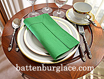 Mint Green (Xmas Green) colored Hemstitch Diner Napkin. Each.